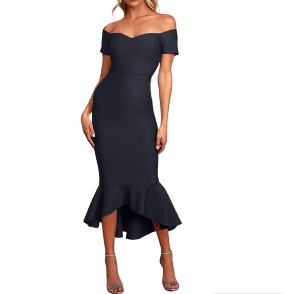 Lulus Dresses & Skirts - Lulu’s New Off-the-Shoulder Midi Dress  Size S